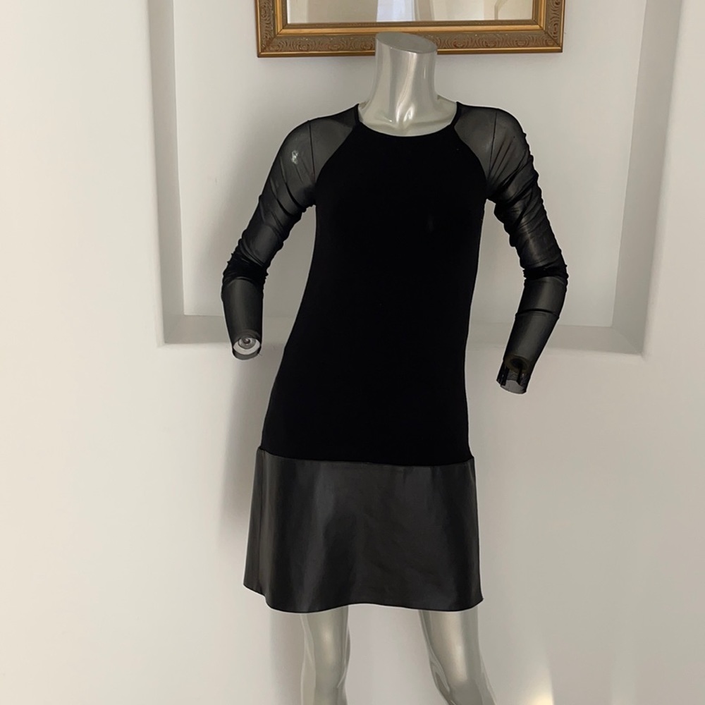 BAILEY-44--DRESS BLACK/FAUX-LEATHER-COMBO SIZE